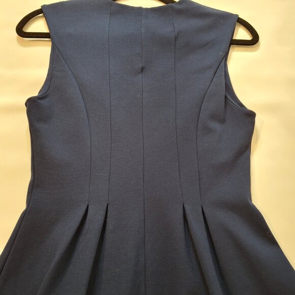 Monteau Los Angeles High Scoop Neck Fit & Flare Dark Blue Dress Size M Sleeveles - Picture 13 of 16